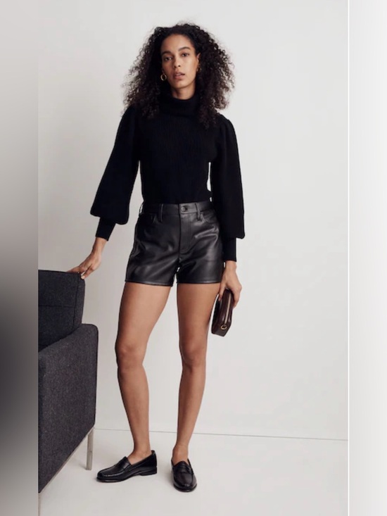 Madewell Pants - Madewell The Perfect Vintage faux leather jean short. 26